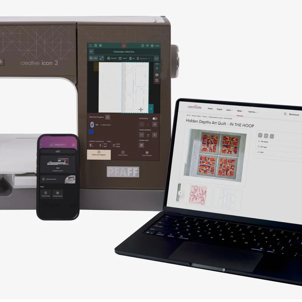 Pfaff Creative Icon 3 Macchina per Cucire e Ricamare con Intelligenza Artificiale collegamento wirelesss