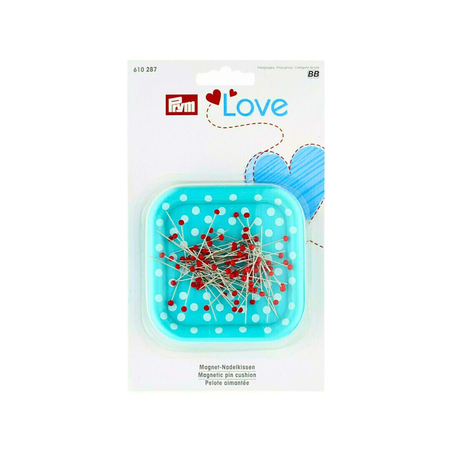 610287 Prym Love Porta Spilli Magnetico + 9 gr spilli testa vetro blister
