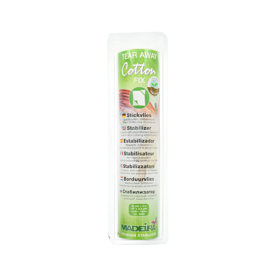 MADEIRA Cotton Fix Tear Away 9439 Stabilizzatore autoadesivo bianco per ricamo