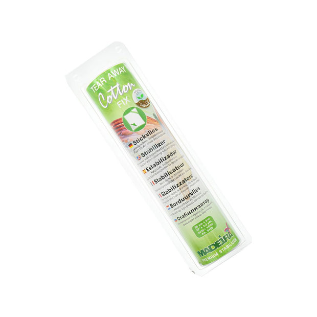 MADEIRA Cotton Fix Tear Away 9439 Stabilizzatore autoadesivo bianco per ricamo