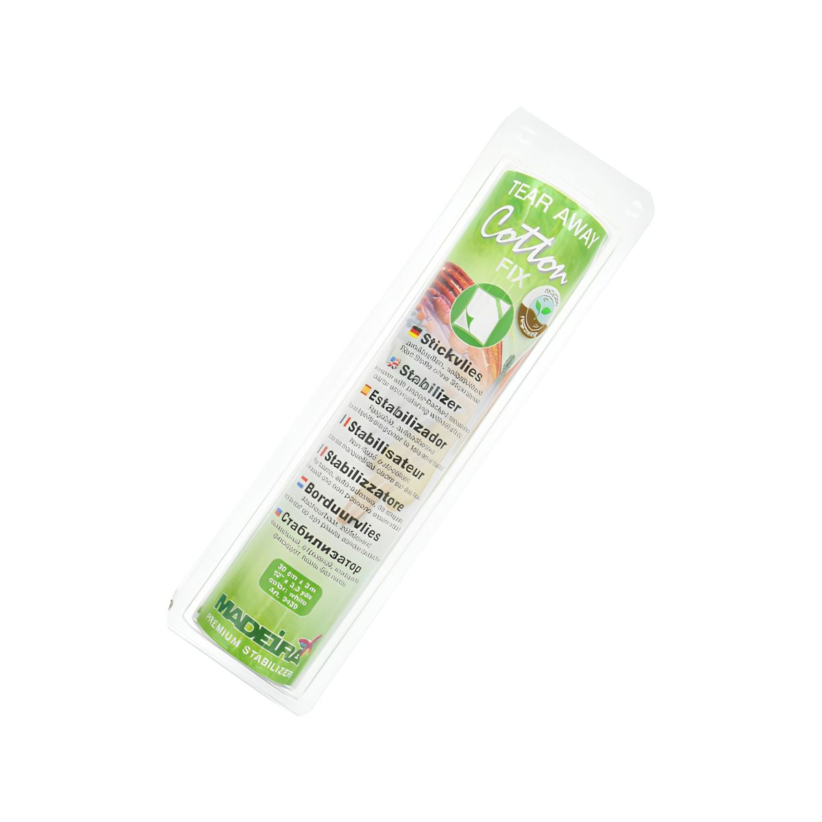 MADEIRA Cotton Fix Tear Away 9439 Stabilizzatore autoadesivo bianco per ricamo