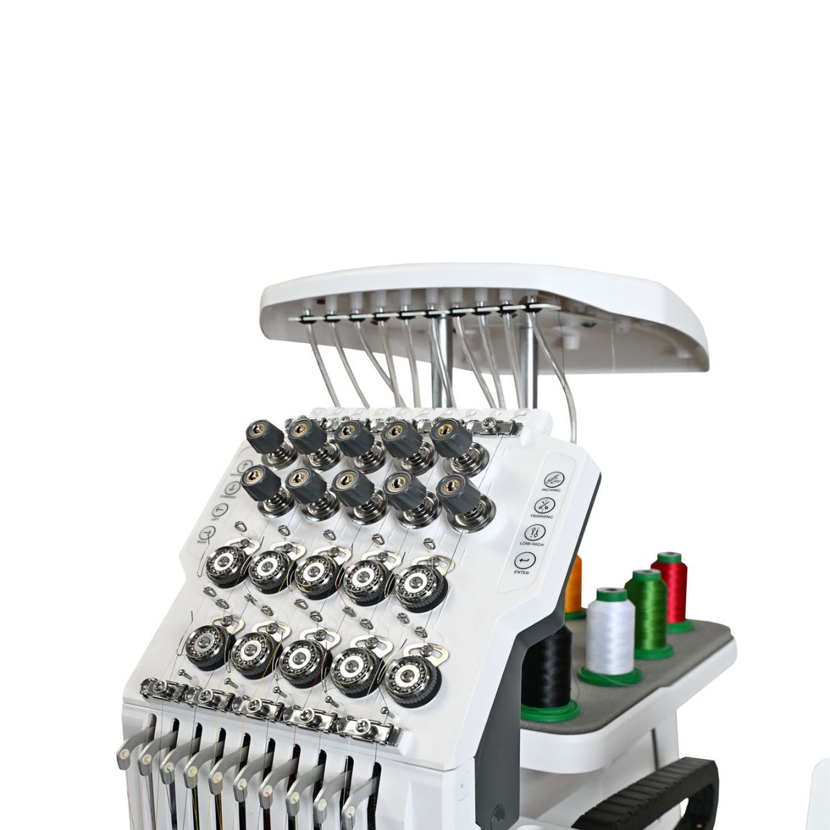 Nuova Necchi Creator C10 La Ricamatrice Professionale a 10 Aghi dettaglio infilatura