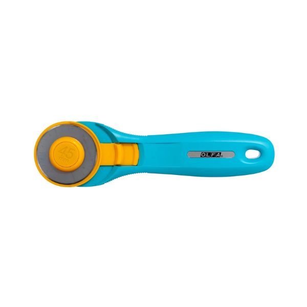 OLFA RTY-2C / STQR-RC Tappetino + taglierina rotante + righello. Particlare del cutter