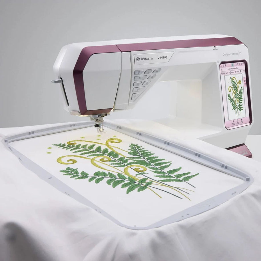 Macchina da cucire e ricamare Husqvarna Viking Designer Topaz 65 telaio 36x60 cm