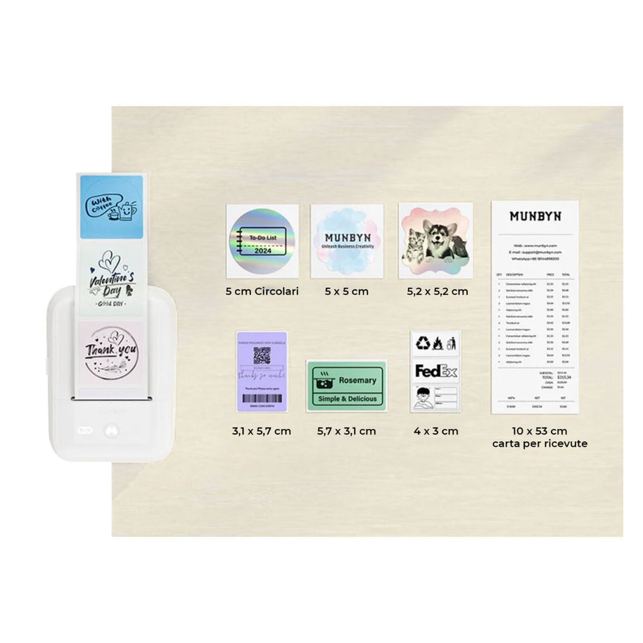 Munbyn Funmaker 226 Stampante per Etichette con bluetooth esempi di stampa