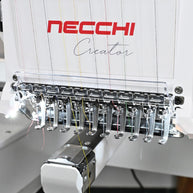 Nuova Necchi Creator C10 La Ricamatrice Professionale a 10 Aghi dettaglio aghi