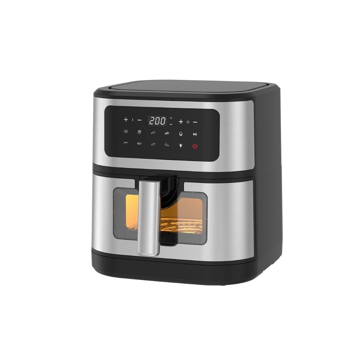 Necchi NK562 friggitrice ad aria premium 6.7 LT. profilo a destra luce accesa