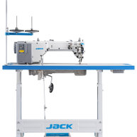 Jack H7-L Macchina per cucire con Trasporto Superiore Rasafilo, Alzapiedino e Braccio lungo