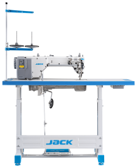 Jack H7-L Macchina per cucire con Trasporto Superiore Rasafilo, Alzapiedino e Braccio lungo