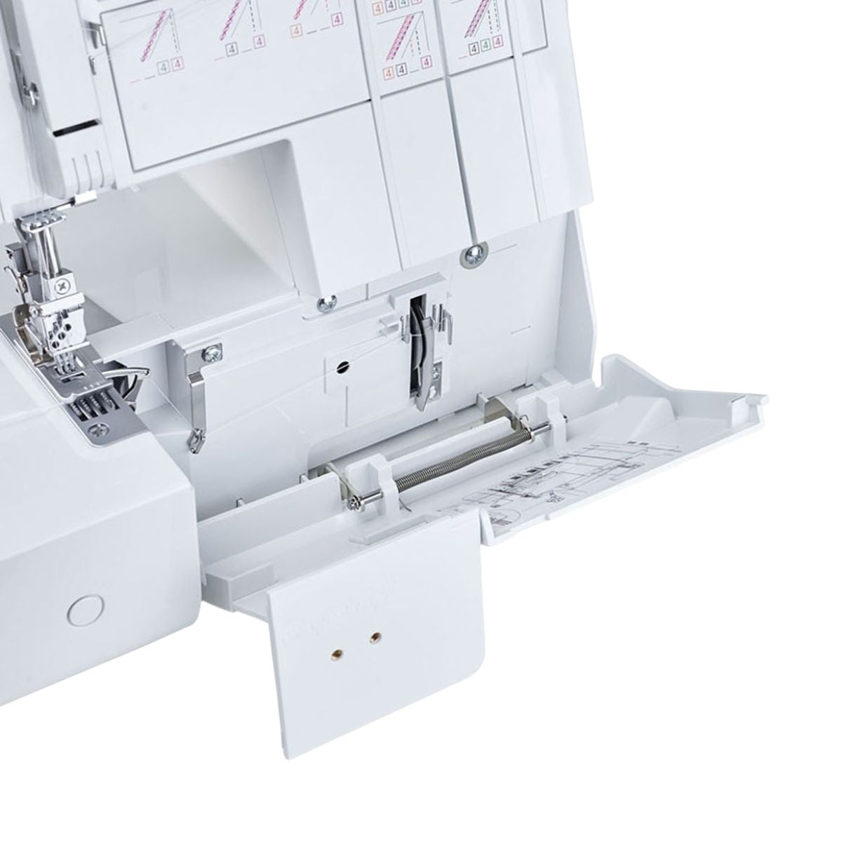 Necchi NC10 Macchina a Punto di copertura  dettaglio infilatura