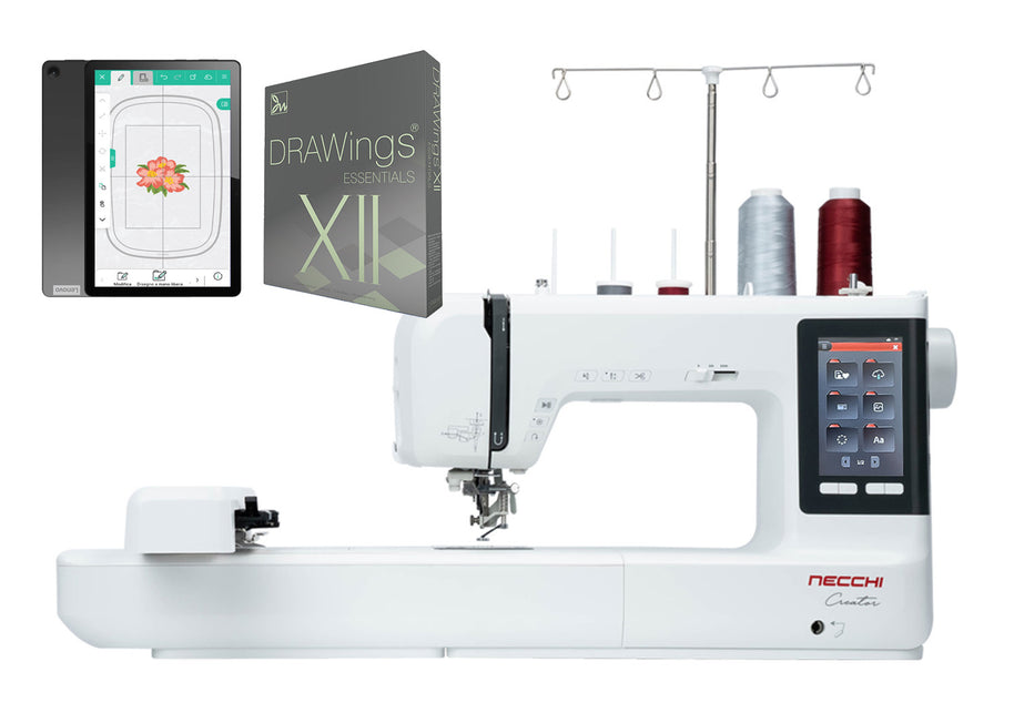 Necchi Creator C2000 Macchina per cucire e Ricamare con Tablet e Software Essential