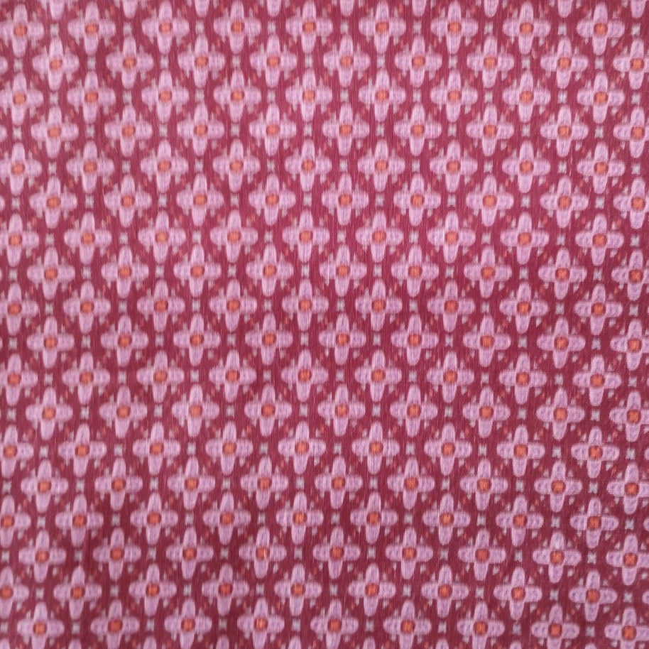 Tessuto di Cotone Americano Fantasia Geometrica in Lilla