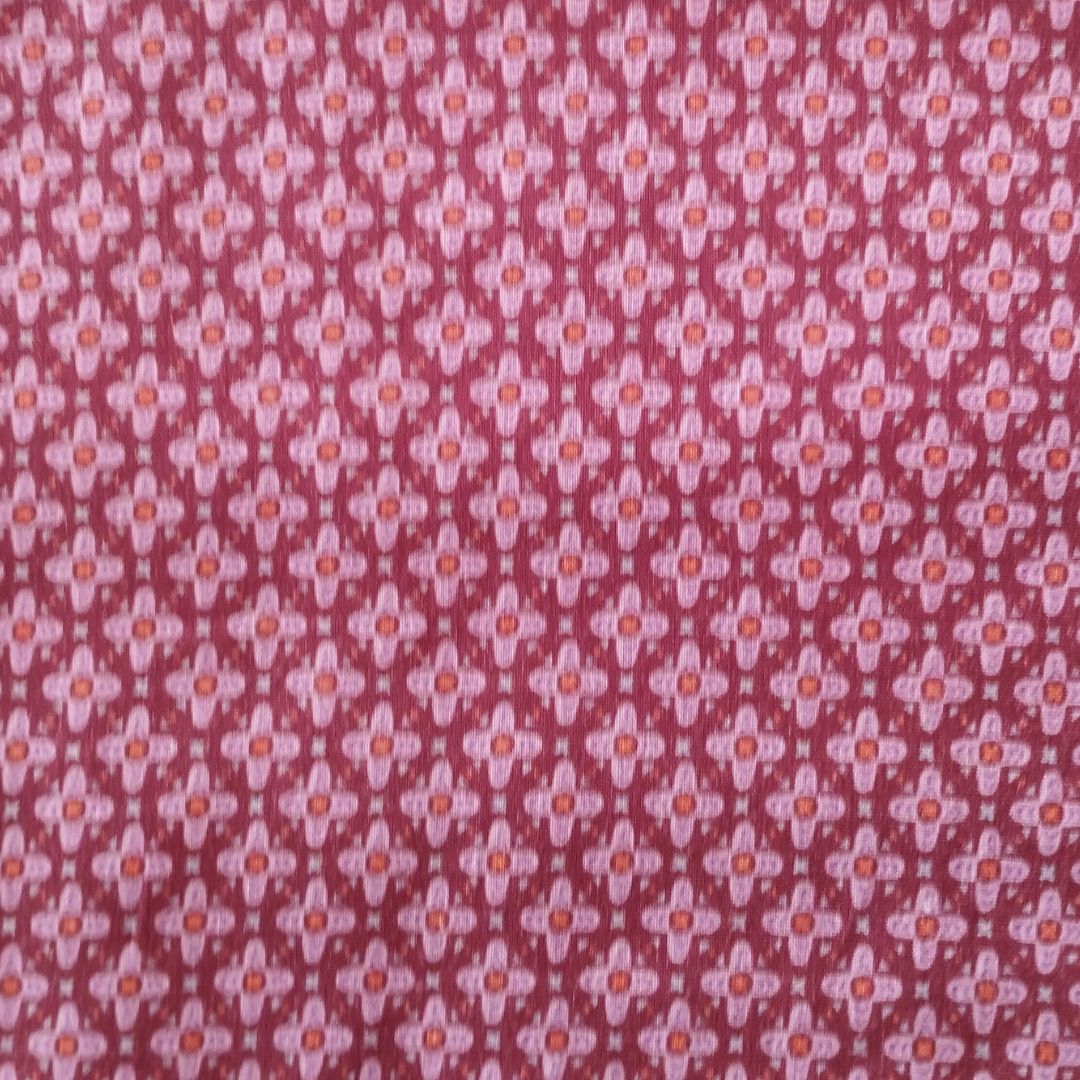 Tessuto di Cotone Americano Fantasia Geometrica in Lilla
