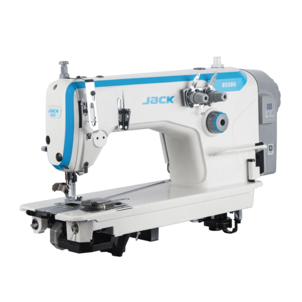 Jack 8558GWZ Macchina a punto catenella a 2 Aghi con distanza 3 sedicesimi completa di Tavolo