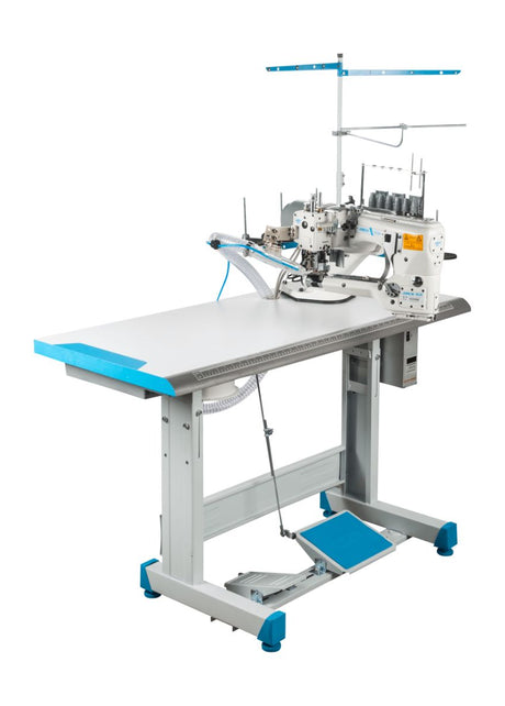 Jack 8740C Macchina 4 Aghi 6 fili Braccio Rovescio con Punto di Copertura con tavolo