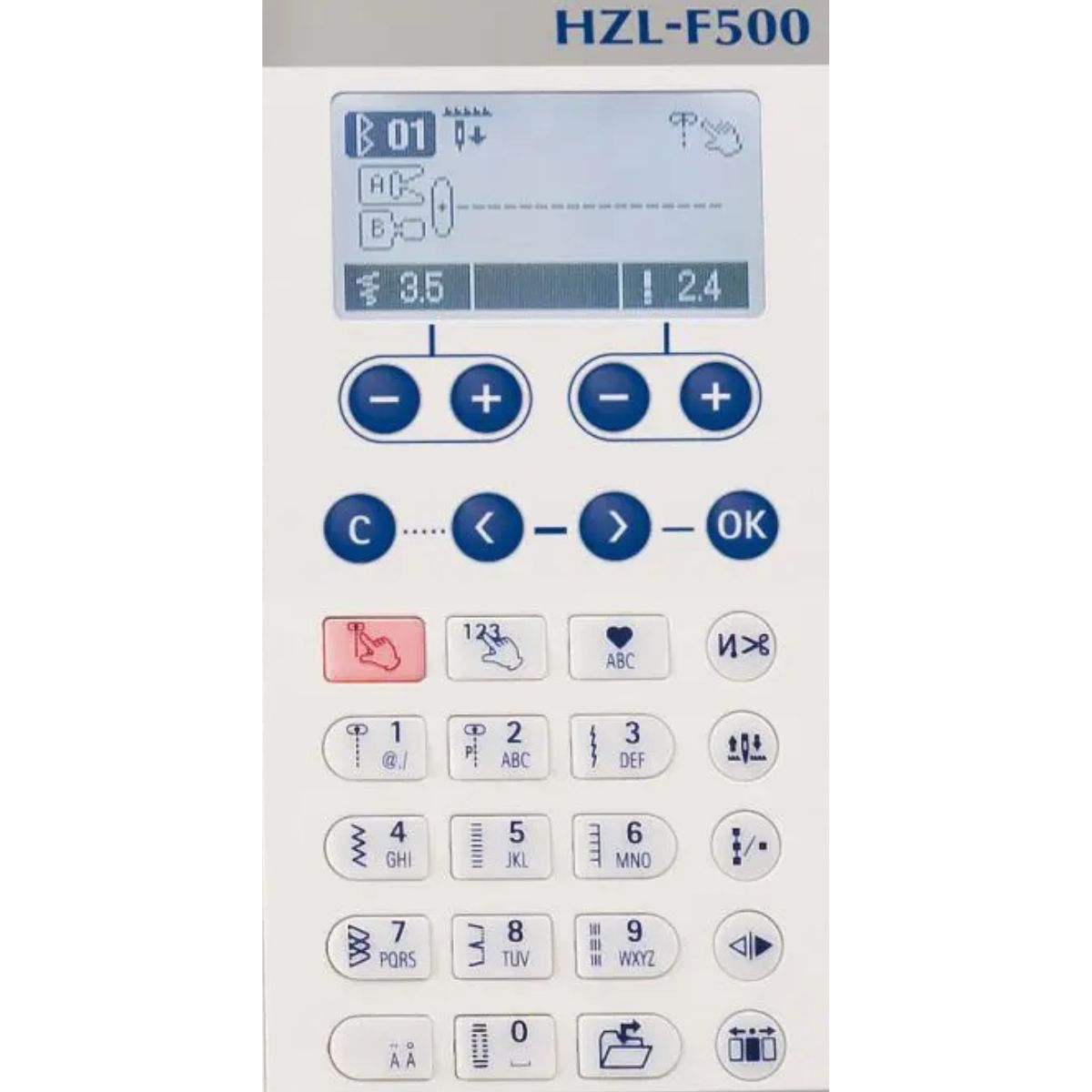 Juki HZL-DX3 Macchina da cucire Elettronica dettaglio display