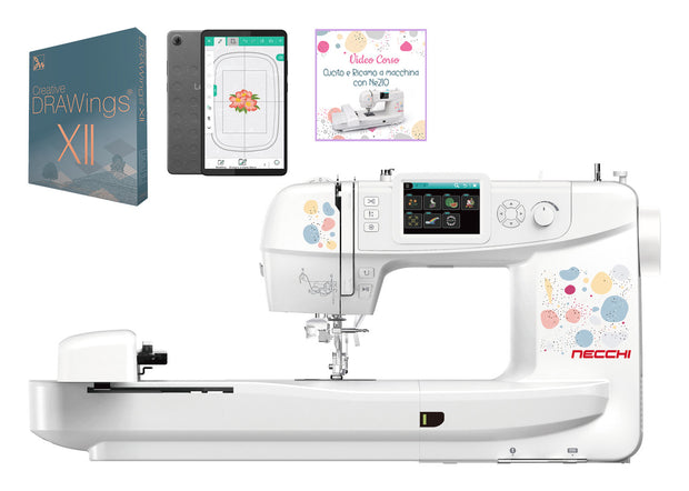 Necchi NE210 Macchina per cucire e ricamare con Software Drawings XII Pro
