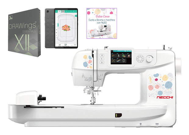 Necchi NE210 Macchina per cucire e ricamare con Software Drawings XII Essential