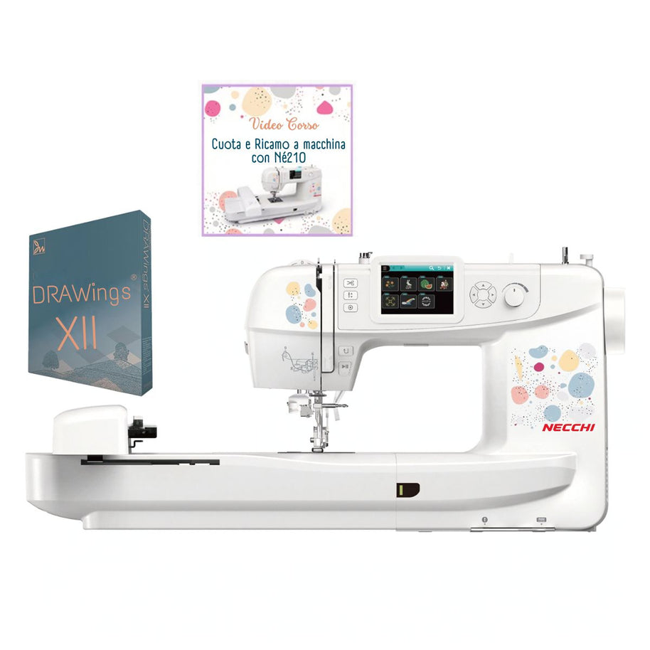 Necchi NE210 Macchina per cucire e ricamare con Software Drawings XII Creative