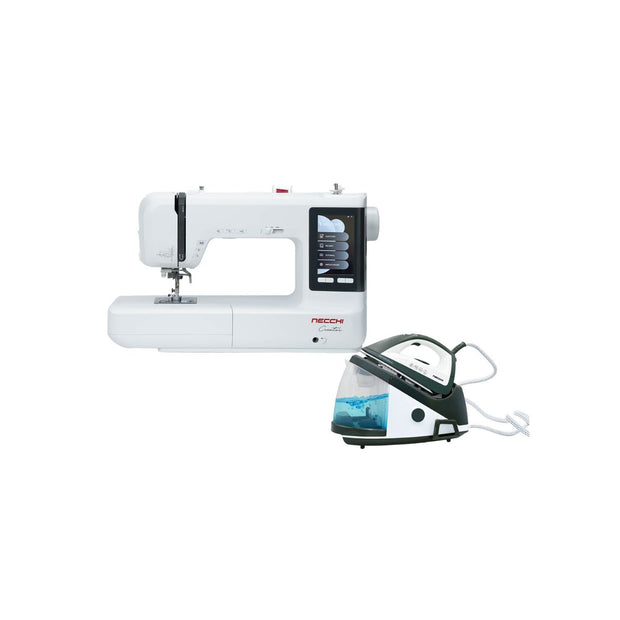 Necchi Creator C700 Macchina da cucire elettronica con Ferro a caldaia Necchi in Omaggio