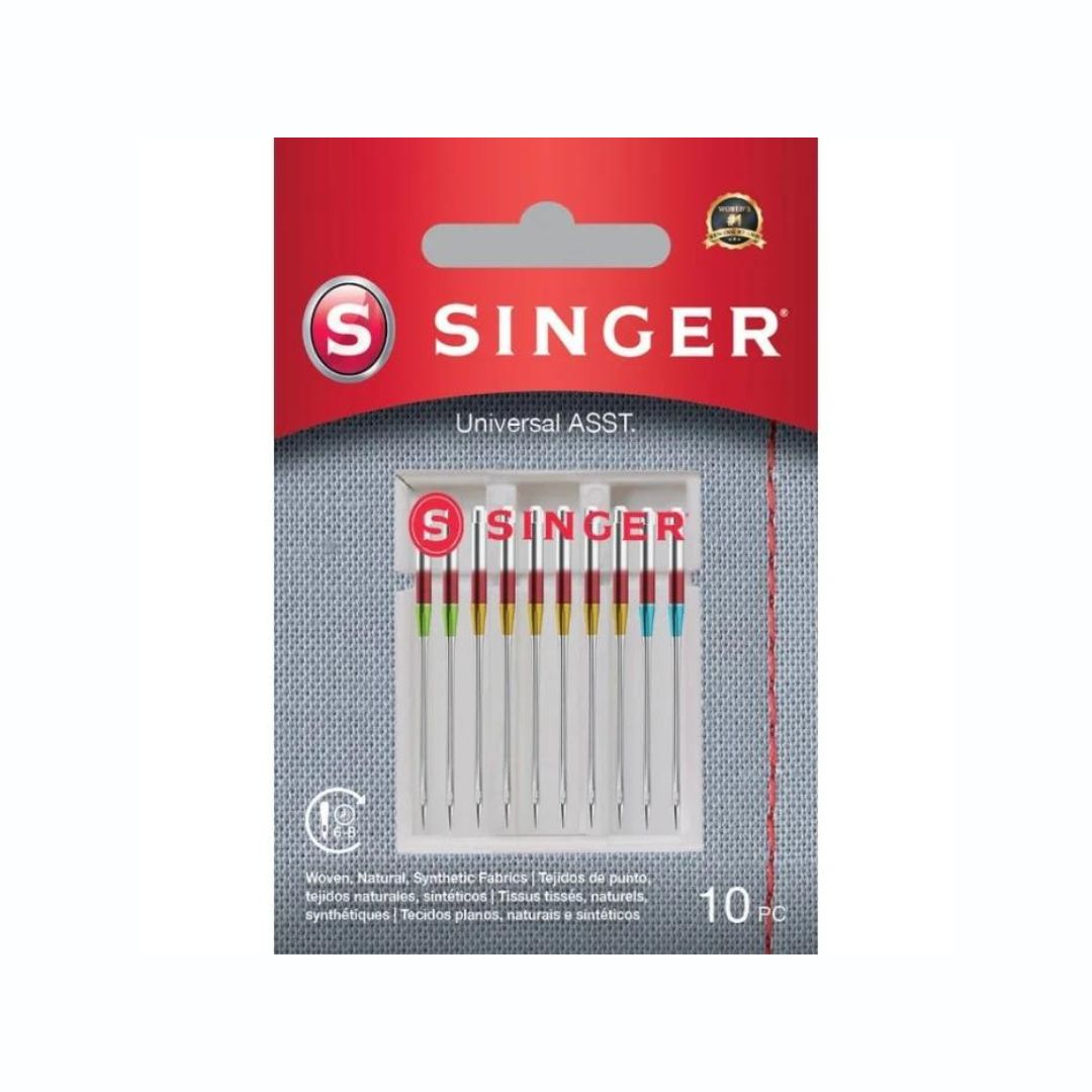 10 Aghi Universali Singer Per Macchina Da Cucire - Misura 90/14 - Compatibili Con Brother E Altre Marche