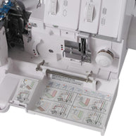 Tagliacuci Janome 1200D Overlock e Punto di Copertura  dettaglio sportello infilatura aperto