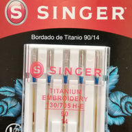 Aghi Singer da ricamo in titanio n.90