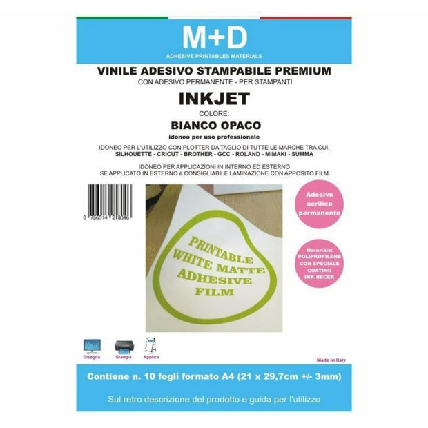 Vinile adesivo stampabile permanente Inkjet (bianco opaco)