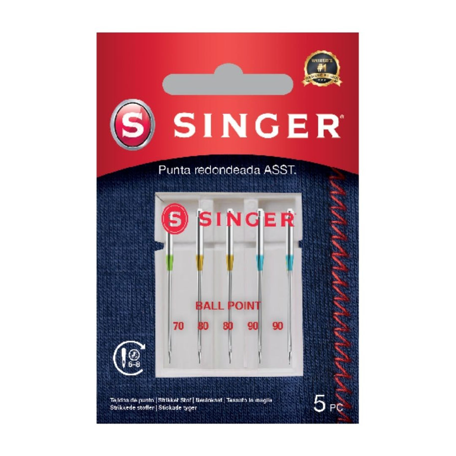 Confezione di Aghi Singer per Tessuti di maglina punta a sfera 70/80/90